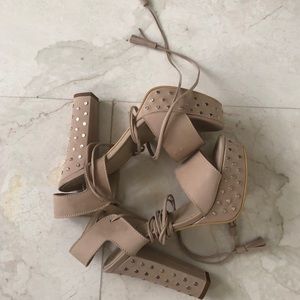 LF studded tie around ankle heels